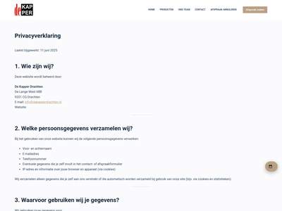 Privacyverklaring - De kapper Drachten