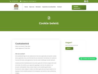 Cookie beleid - GEMAR Schuttingen