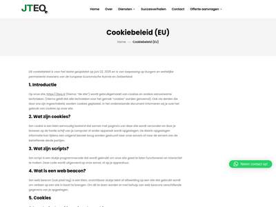 Cookiebeleid (EU) - JTEQ