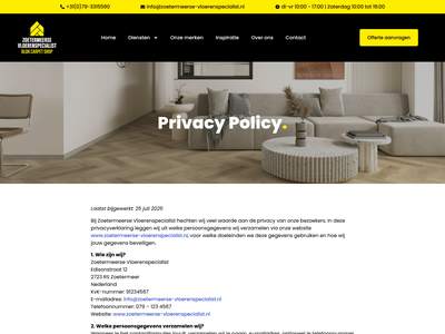 Pivacy Policy - De Zoetermeerse Vloerenspecialist